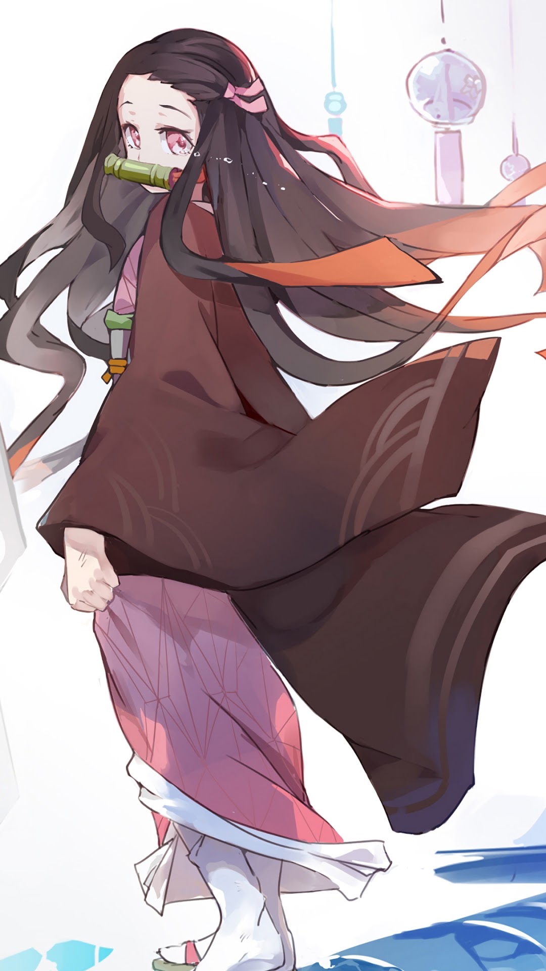 Nezuko Kamado from Kimetsu No Yaiba HD Phone Wallpaper