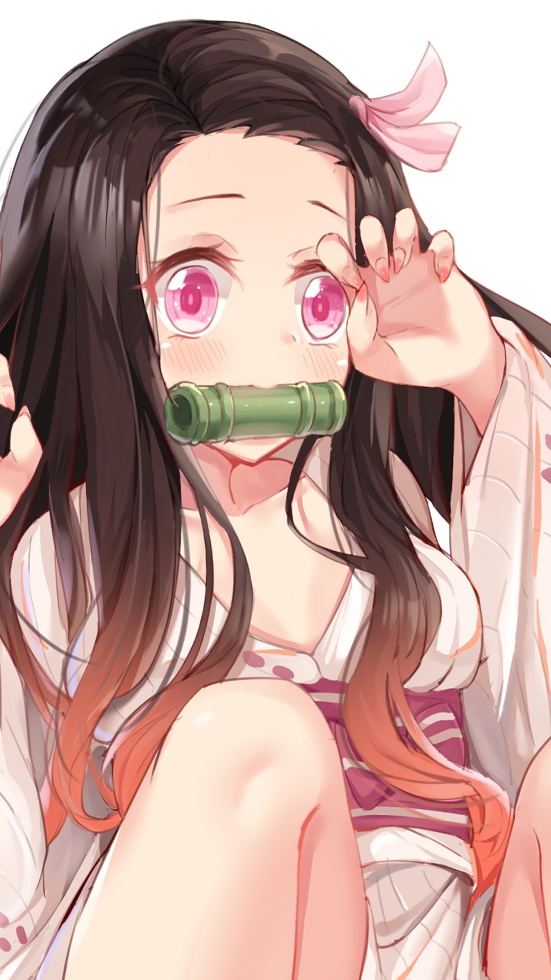 Nezuko Kamado from Kimetsu No Yaiba HD Phone Wallpaper