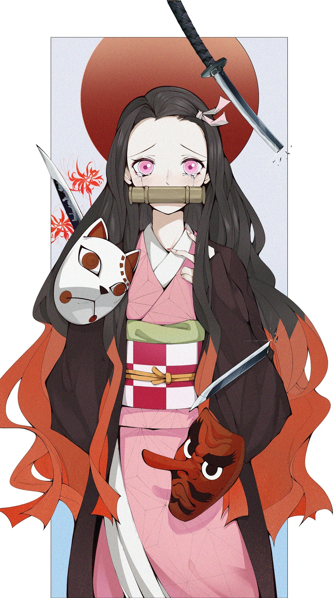 Nezuko Kamado from Kimetsu No Yaiba HD Phone Wallpaper