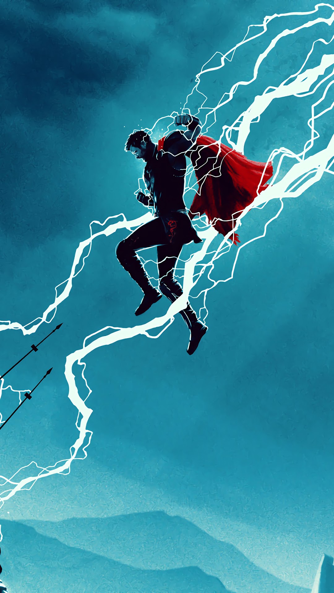 Thor from Marvel with Lightning HD Phone Wallpaper