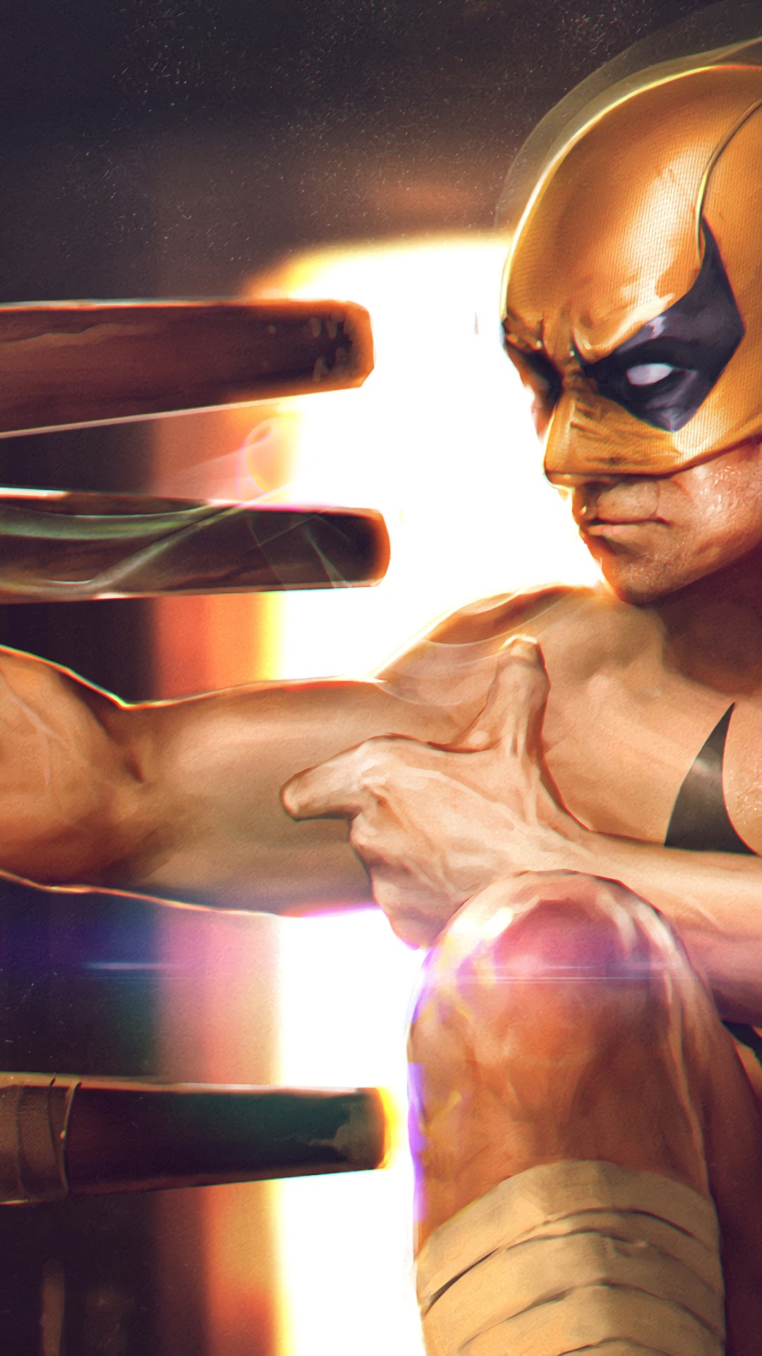 Iron Fist training with wooden dummies HD Phone Wallpaper