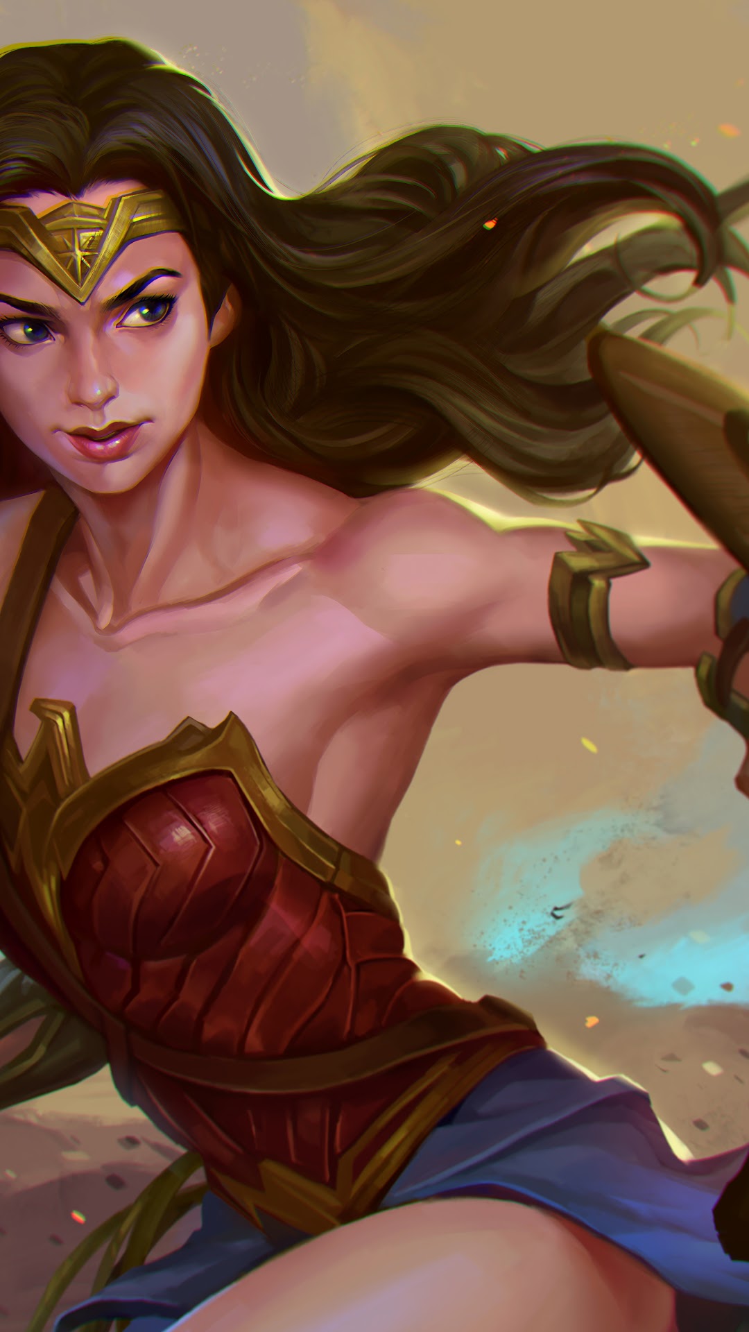 Wonder Woman in battle HD Phone Wallpaper