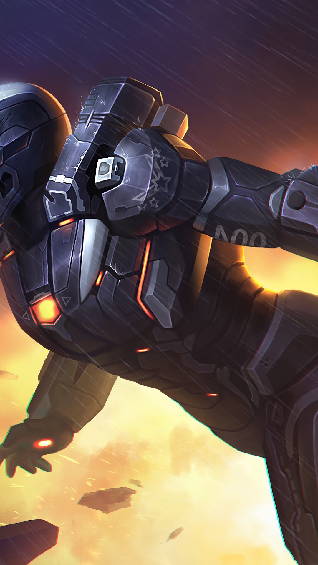 War Machine in a dark suit HD Phone Wallpaper