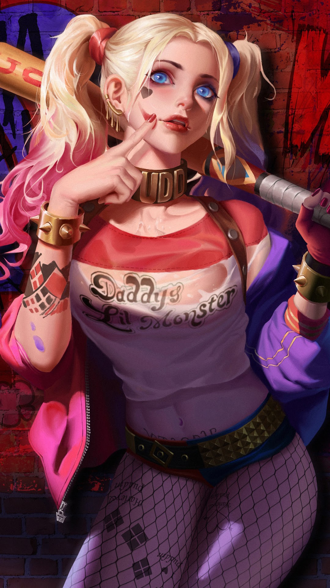 Harley Quinn with baseball bat HD Phone Wallpaper
