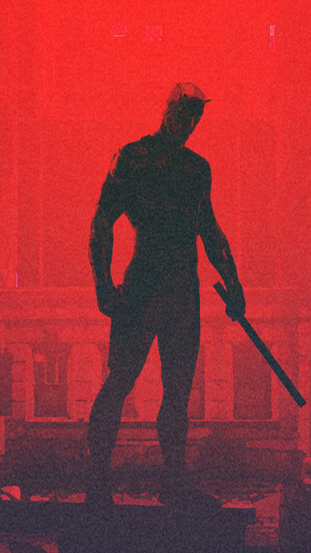 Daredevil Silhouette with Batons HD Phone Wallpaper