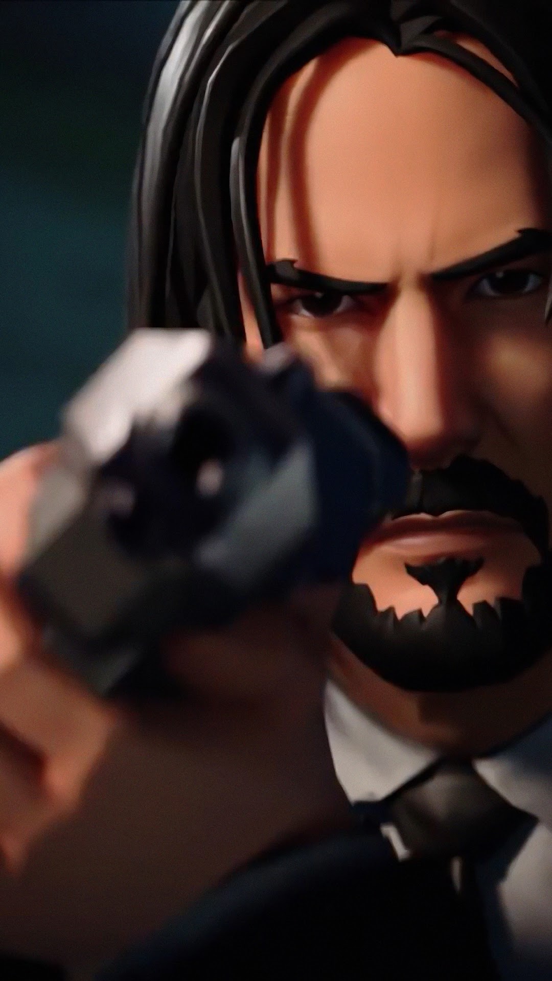 John Wick from Fortnite holding a gun HD Phone Wallpaper
