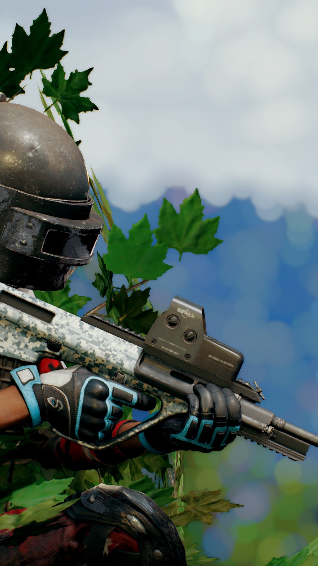 PlayerUnknown's Battlegrounds character with rifle HD Phone Wallpaper