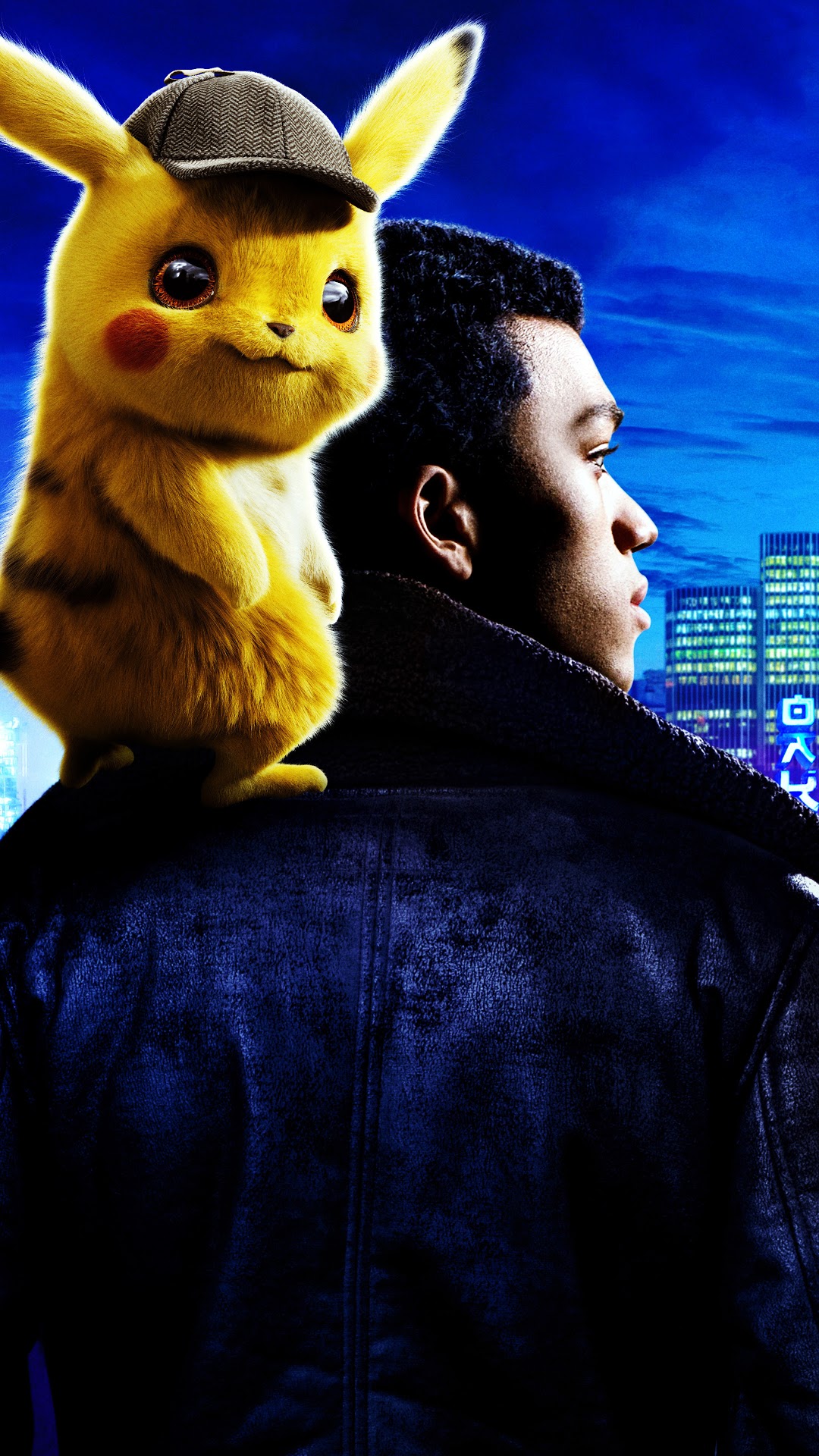 Detective Pikachu and Tim Goodman in Ryme City HD Phone Wallpaper