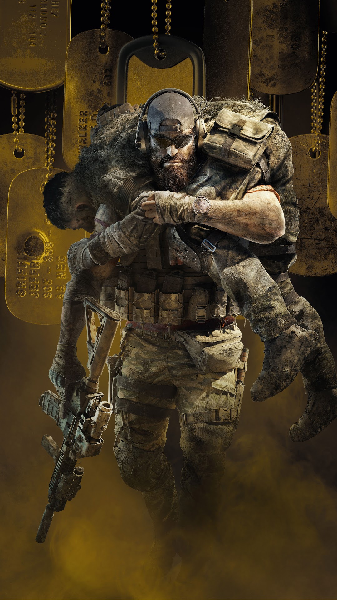 Soldier carrying injured comrade in Ghost Recon Breakpoint HD Phone Wallpaper