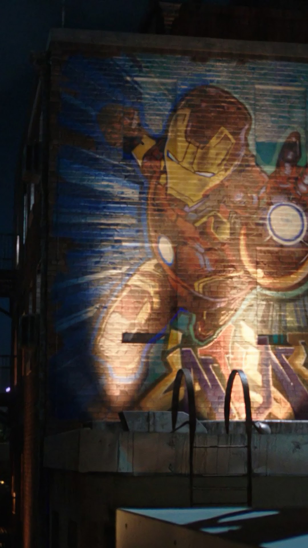 Iron Man Graffiti on Brick Wall HD Phone Wallpaper