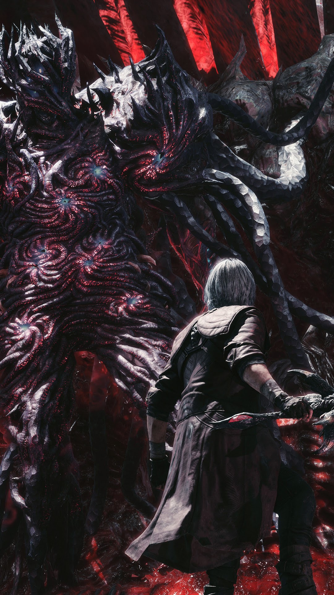 Dante from Devil May Cry 5 fighting Urizen HD Phone Wallpaper