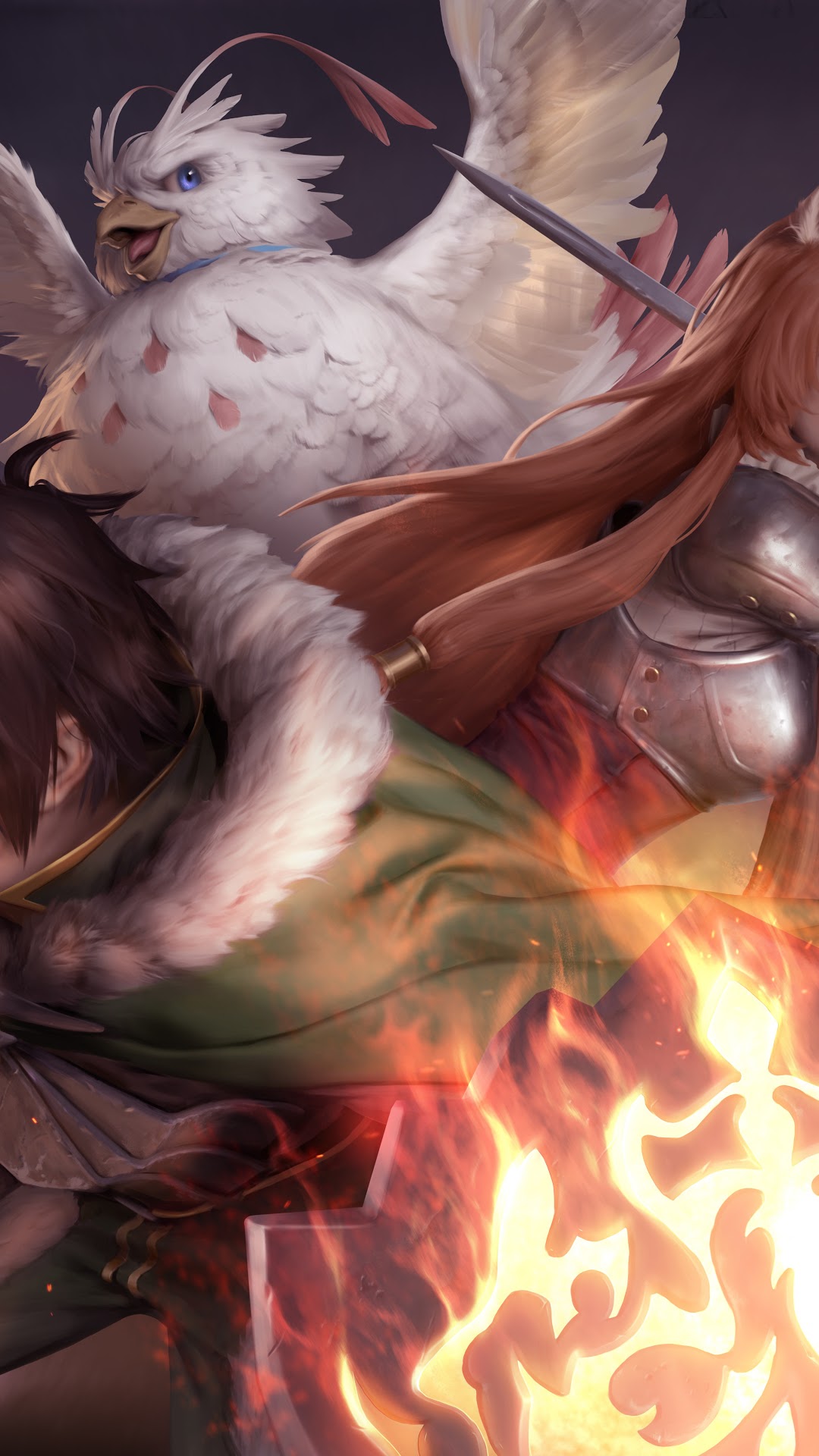 Naofumi, Raphtalia, and Filo from The Rising of the Shield Hero HD Phone Wallpaper