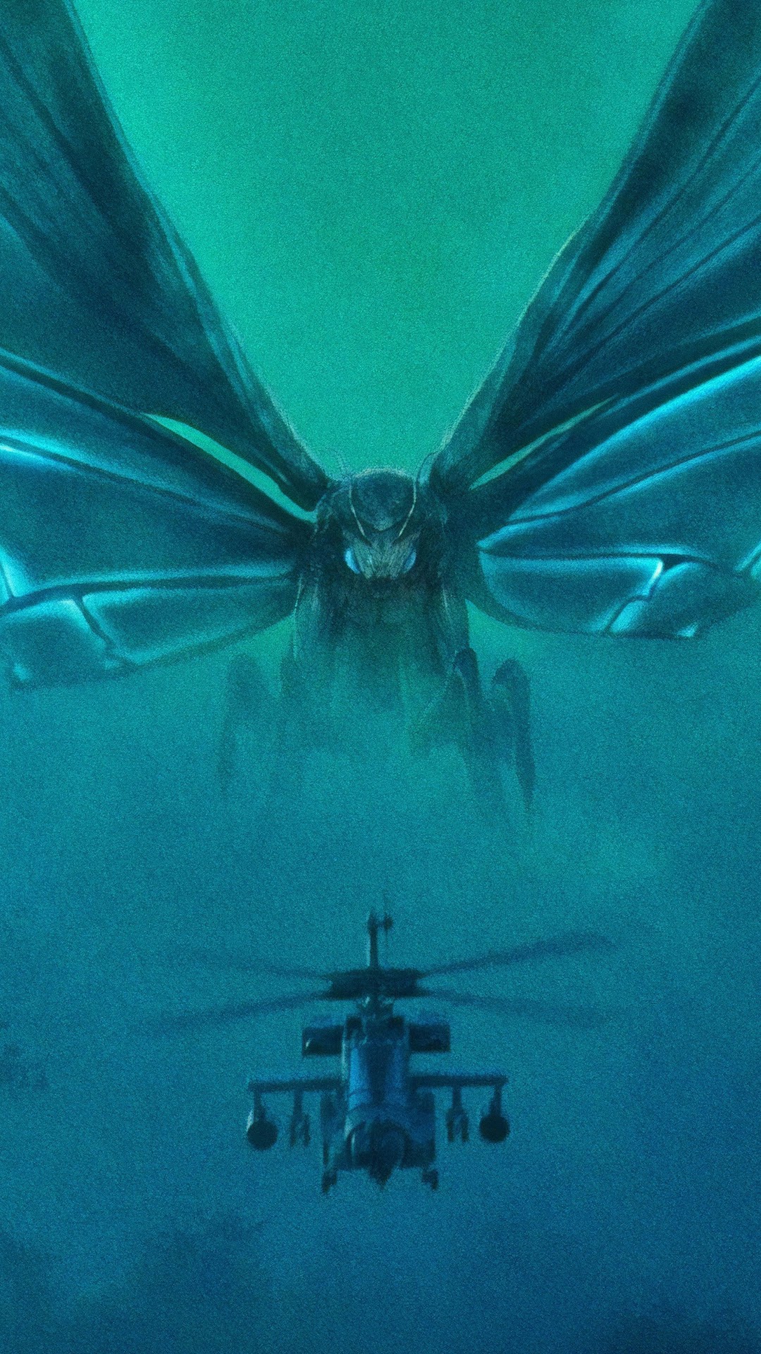 Mothra and helicopter from Godzilla: King of the Monsters HD Phone Wallpaper
