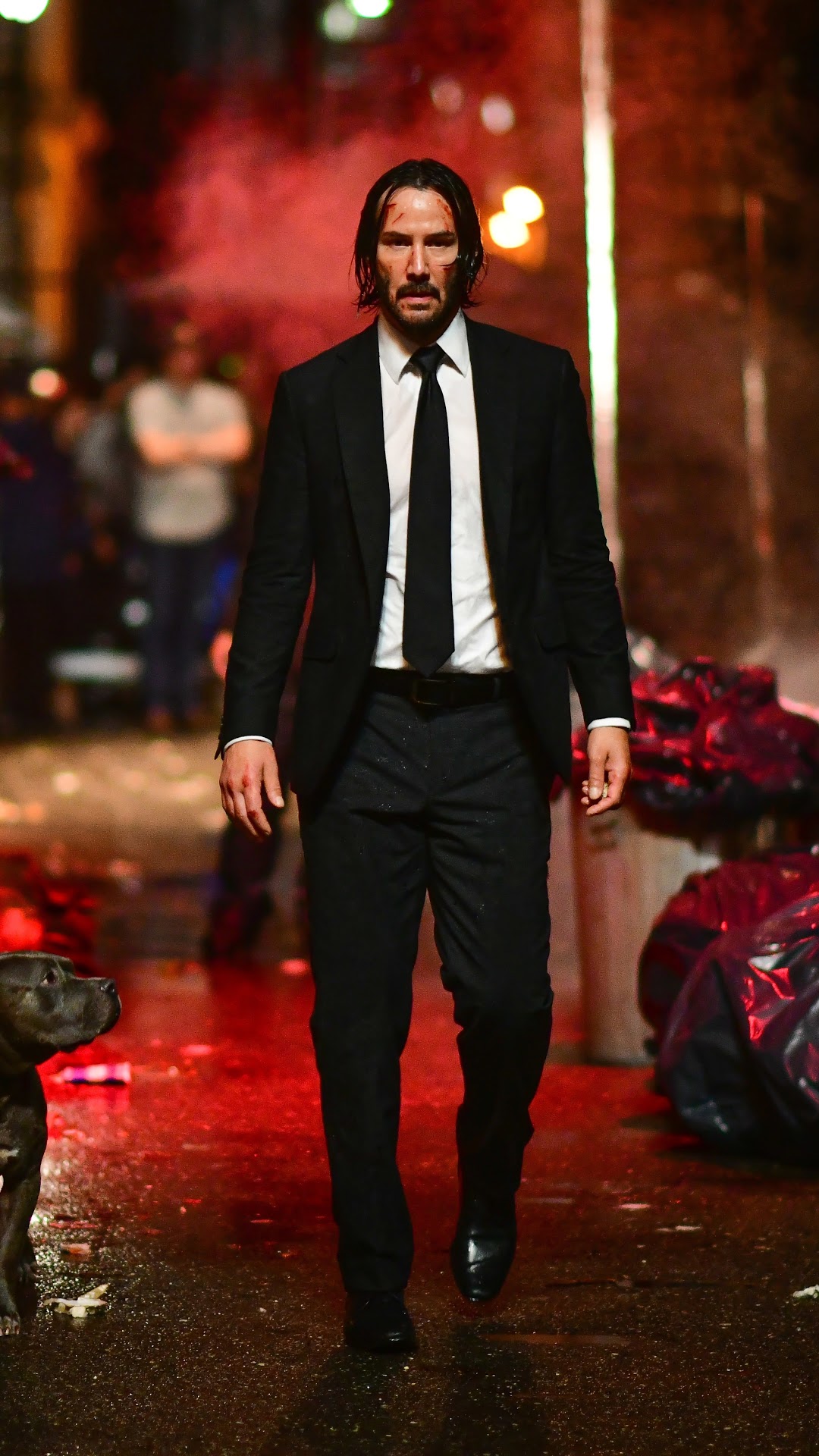 John Wick from John Wick 3 with a dog HD Phone Wallpaper