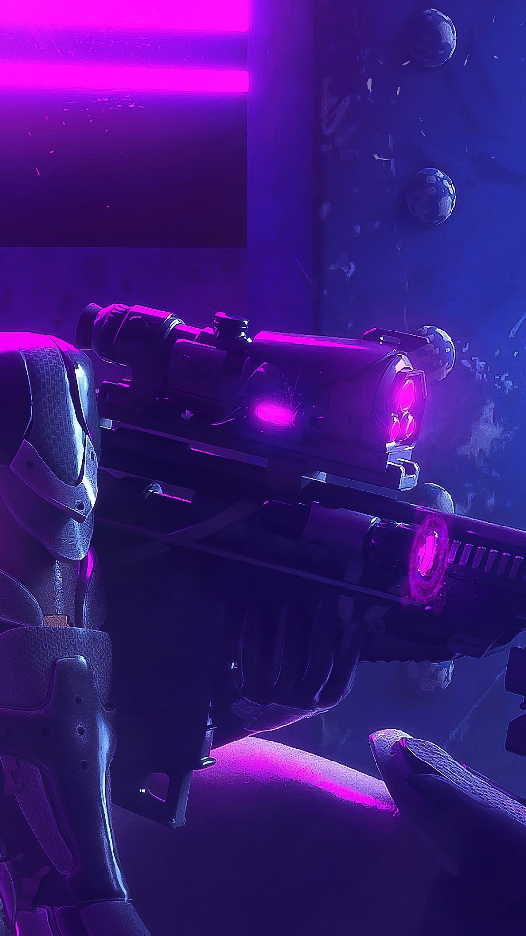 Sci-Fi Girl with Sniper Rifle HD Phone Wallpaper