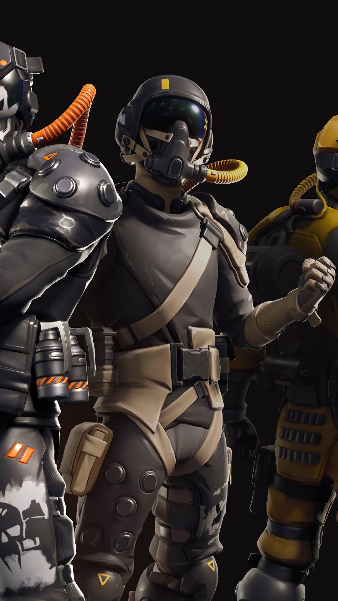 Fortnite characters in futuristic suits HD Phone Wallpaper