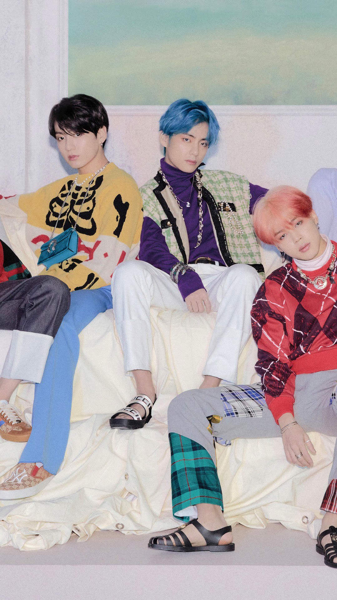 BTS members Jungkook, V, and Jimin from Map of the Soul: Persona HD Phone Wallpaper