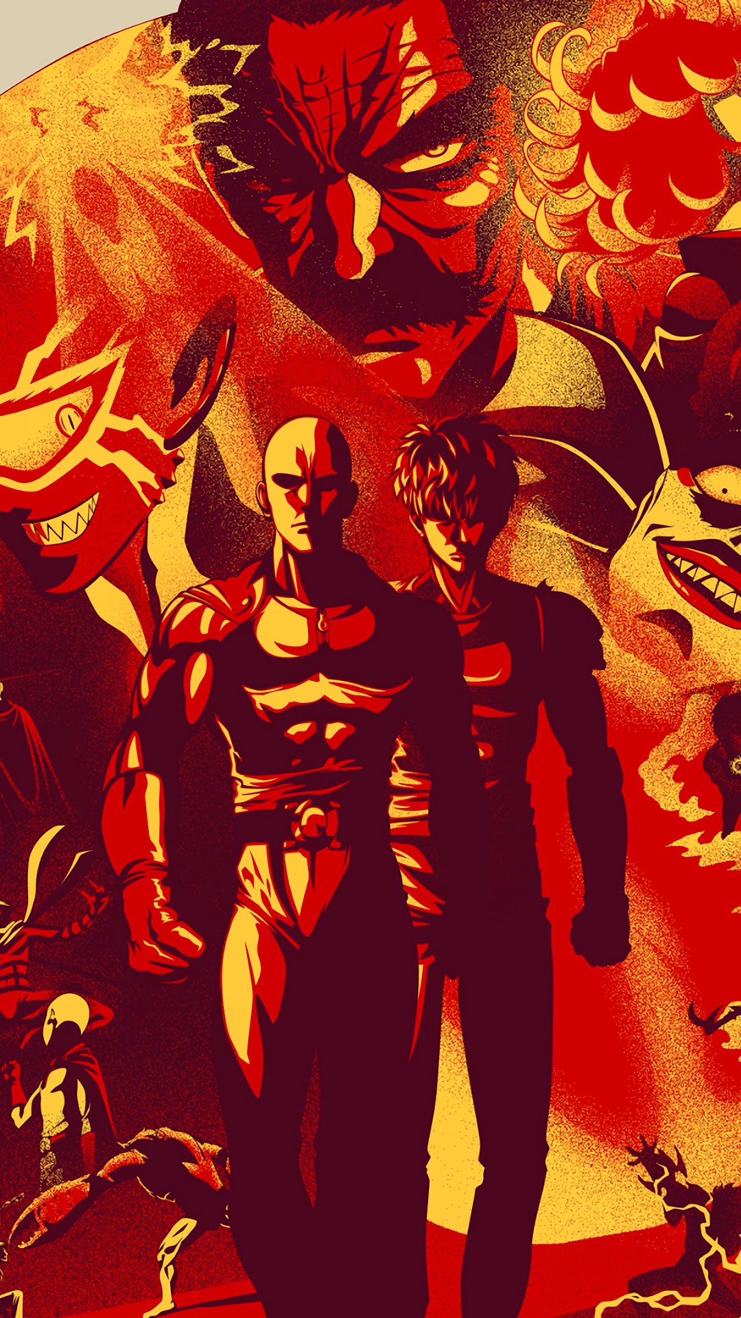 One Punch Man characters poster HD Phone Wallpaper