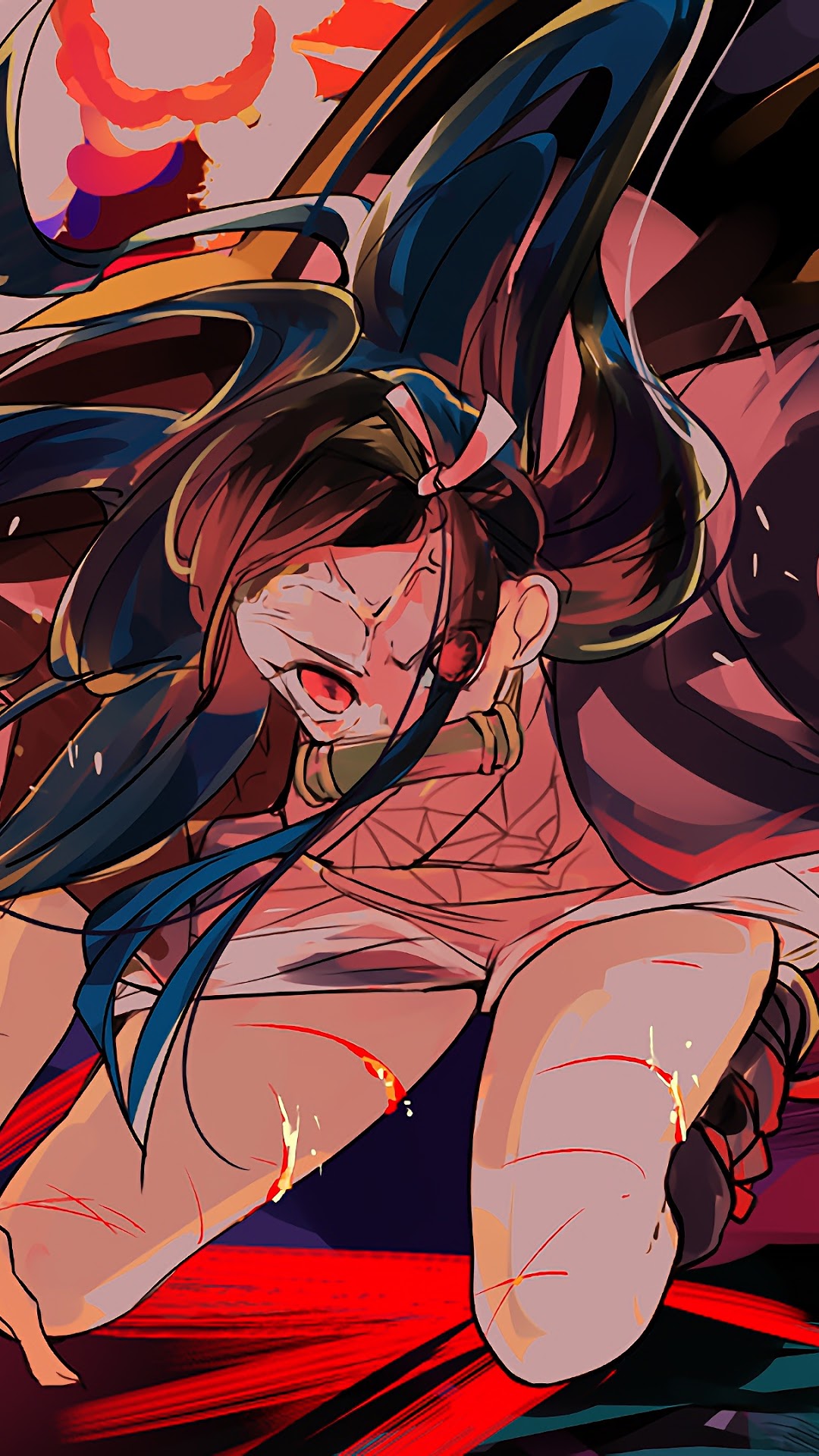 Nezuko Kamado from Kimetsu no Yaiba HD Phone Wallpaper