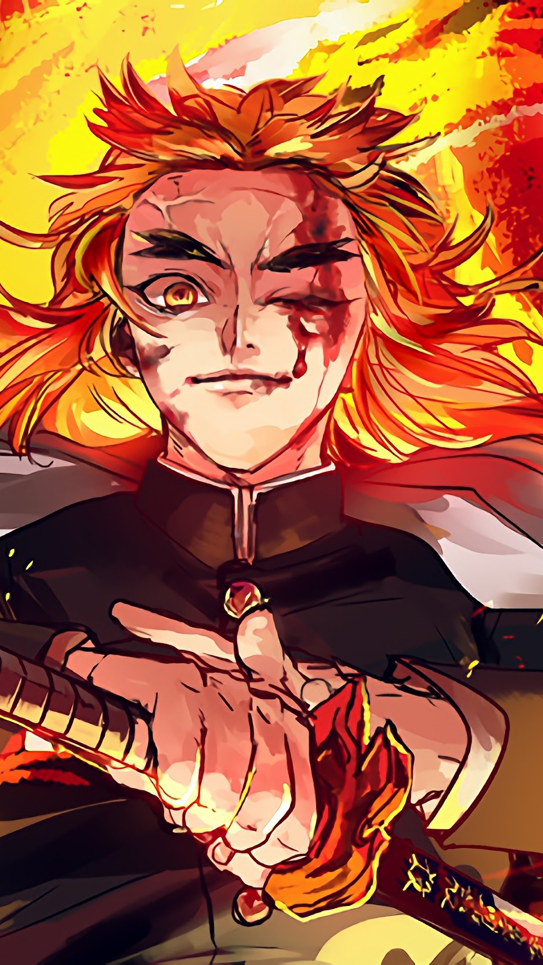 Rengoku Kyoujurou from Kimetsu no Yaiba HD Phone Wallpaper