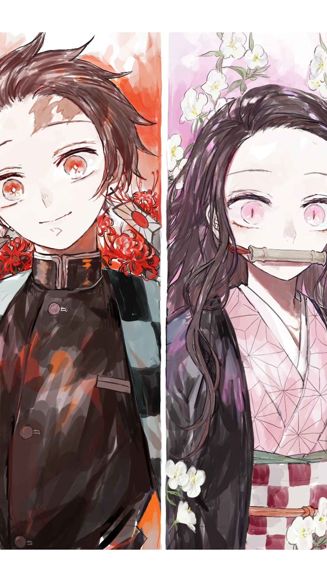 Tanjiro and Nezuko from Demon Slayer HD Phone Wallpaper