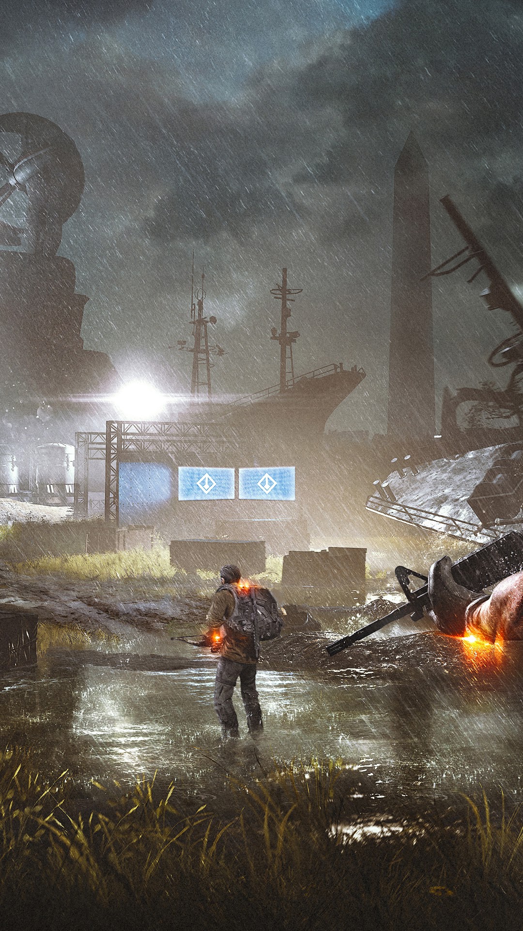 The Division: Tidal Basin in the rain HD Phone Wallpaper