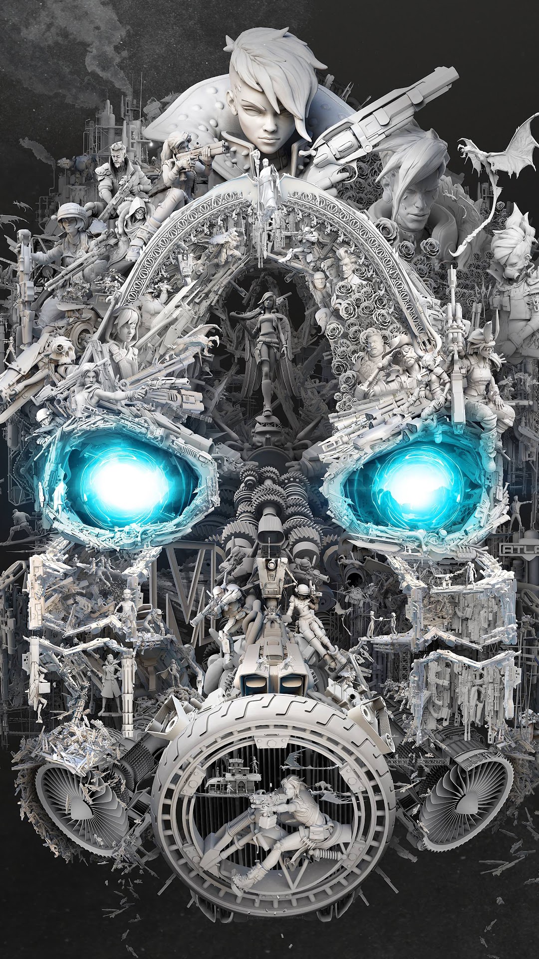 Borderlands 3 Psycho Mask Sculpture HD Phone Wallpaper