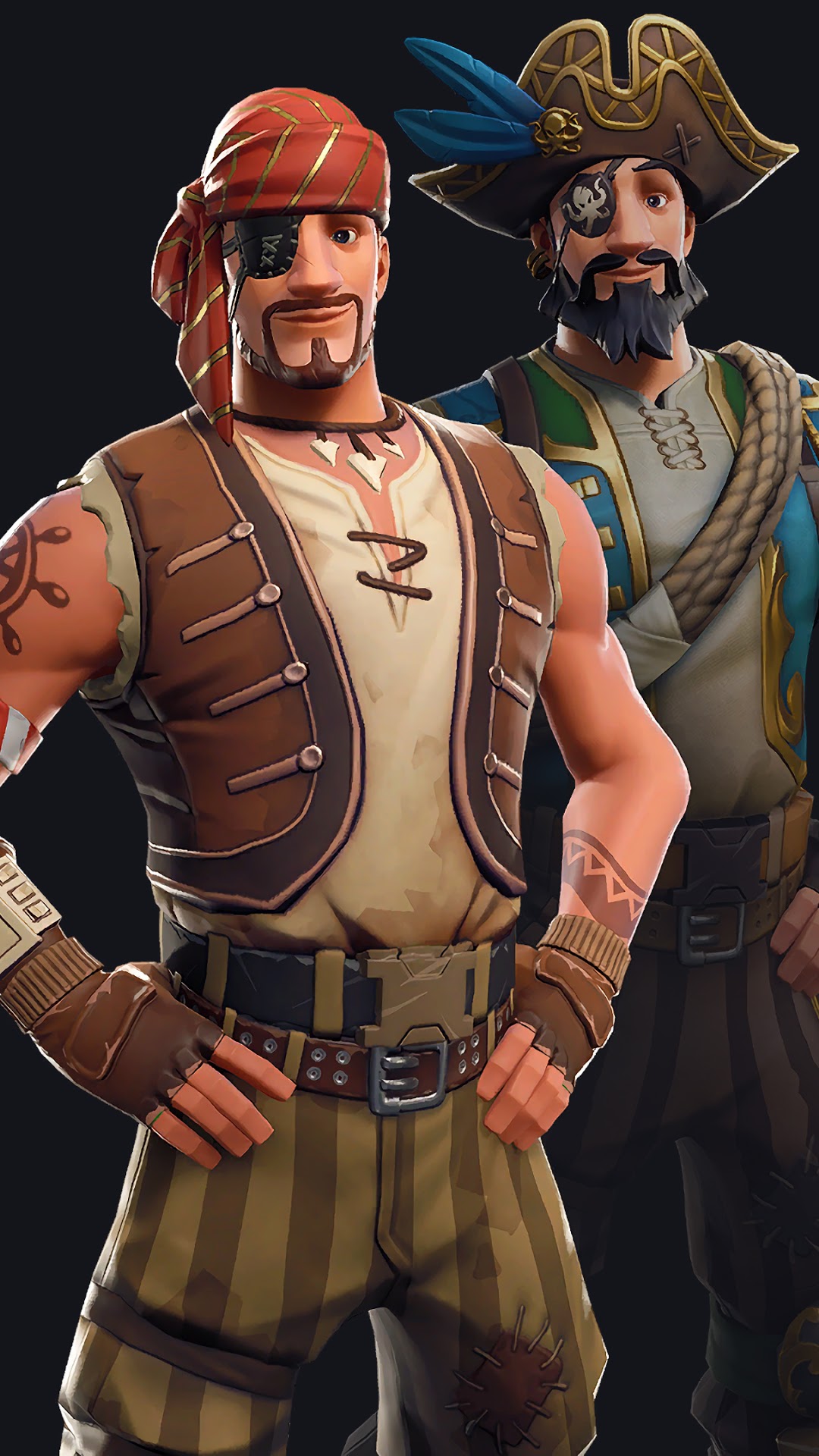 Two male pirates from Fortnite HD Phone Wallpaper