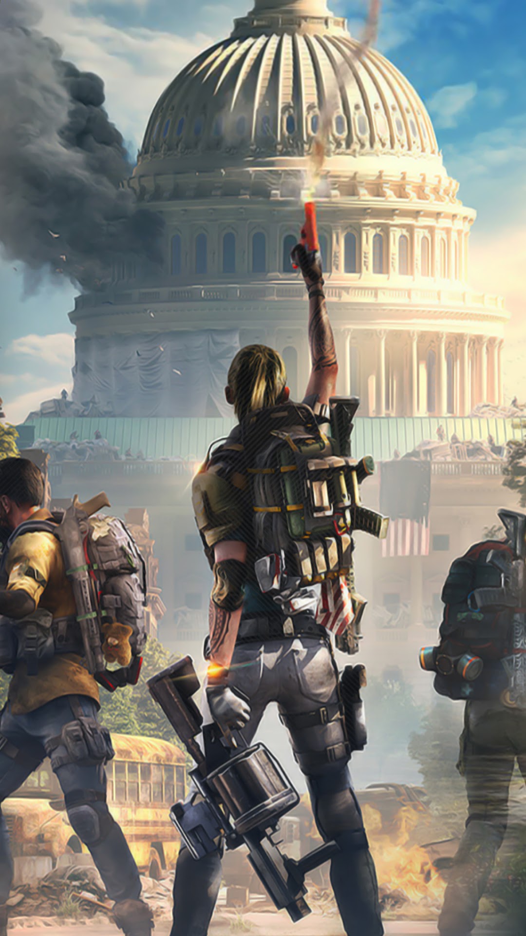 The Division 2 Agents at the Capitol Building HD Phone Wallpaper