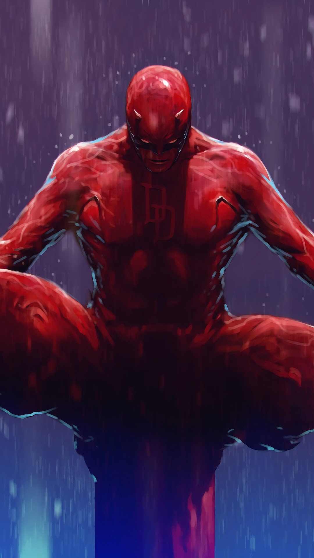 Daredevil in a red suit HD Phone Wallpaper