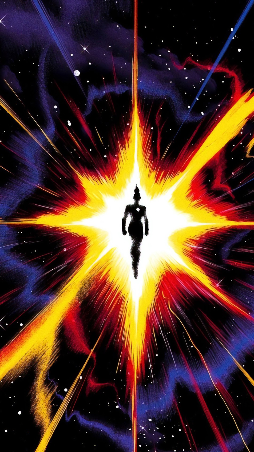 Captain Marvel from Marvel Comics in Space HD Phone Wallpaper