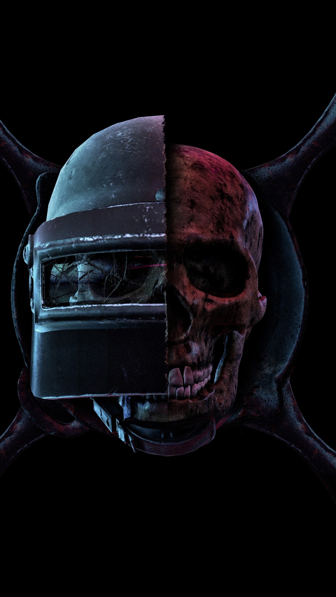 PUBG Skull Helmet with Frying Pan HD Phone Wallpaper