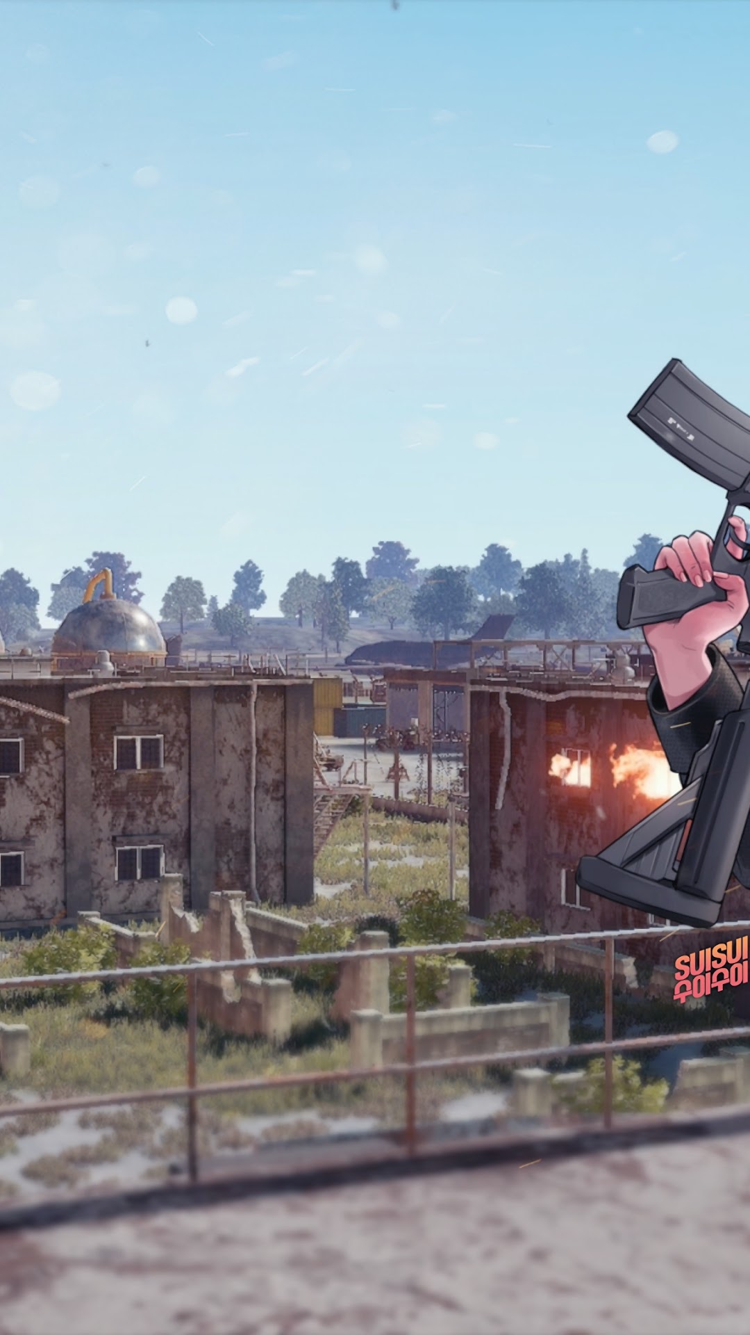 Anime girl with gun in PlayerUnknown's Battlegrounds HD Phone Wallpaper