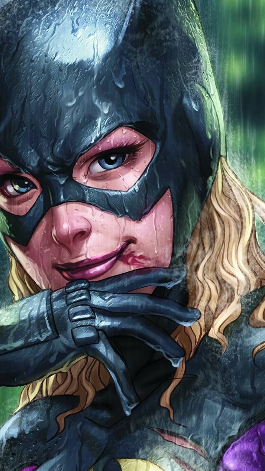 Batgirl in the rain HD Phone Wallpaper