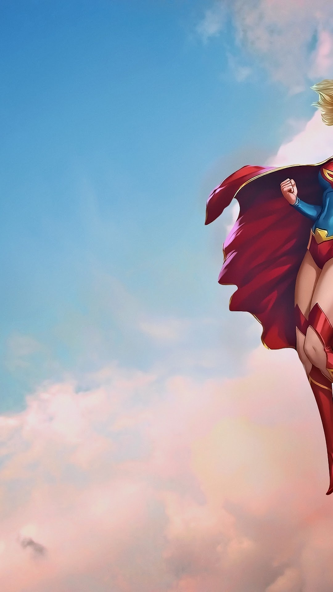 Supergirl flying in the sky HD Phone Wallpaper