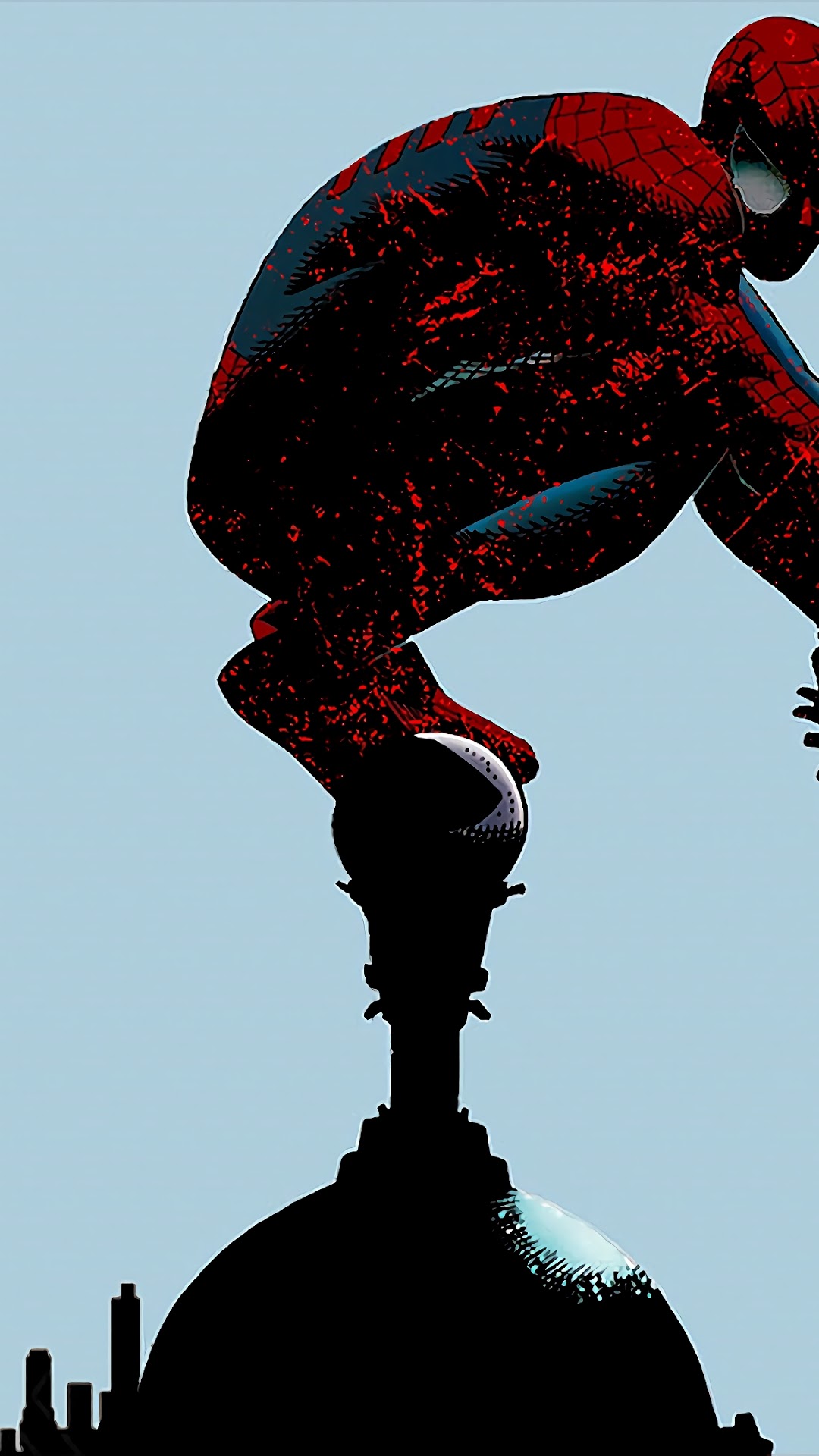 Spider-Man perched on a dome HD Phone Wallpaper