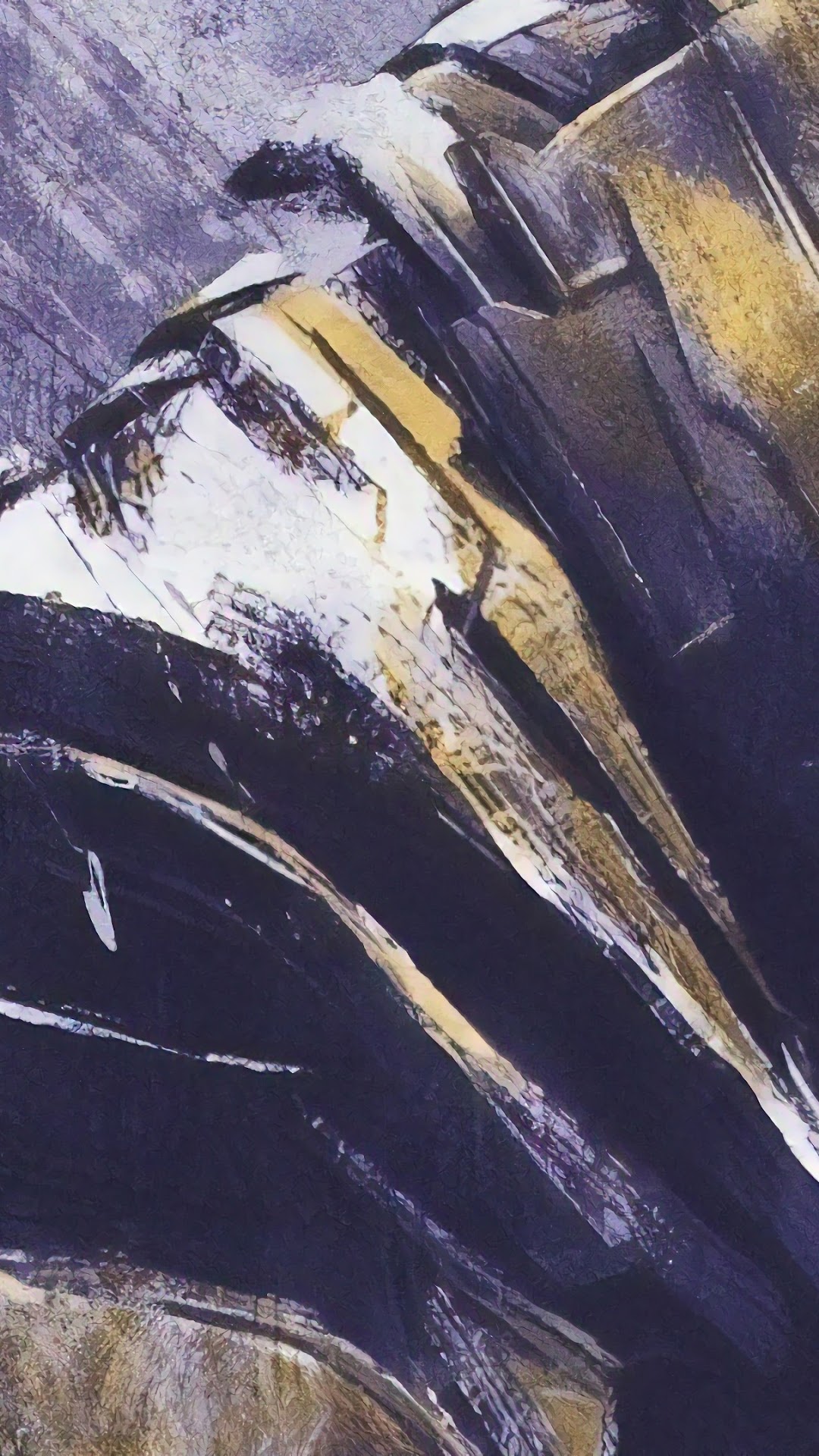 Abstract painting with purple, white, and gold colors HD Phone Wallpaper