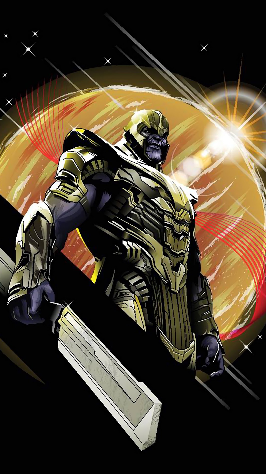Thanos from Avengers: Endgame with sword HD Phone Wallpaper