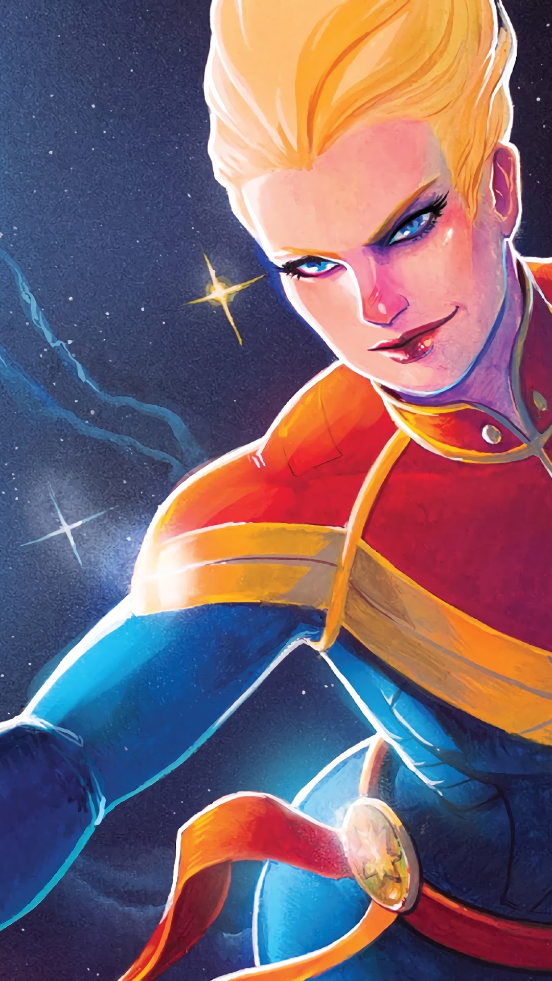 Captain Marvel in Space HD Phone Wallpaper