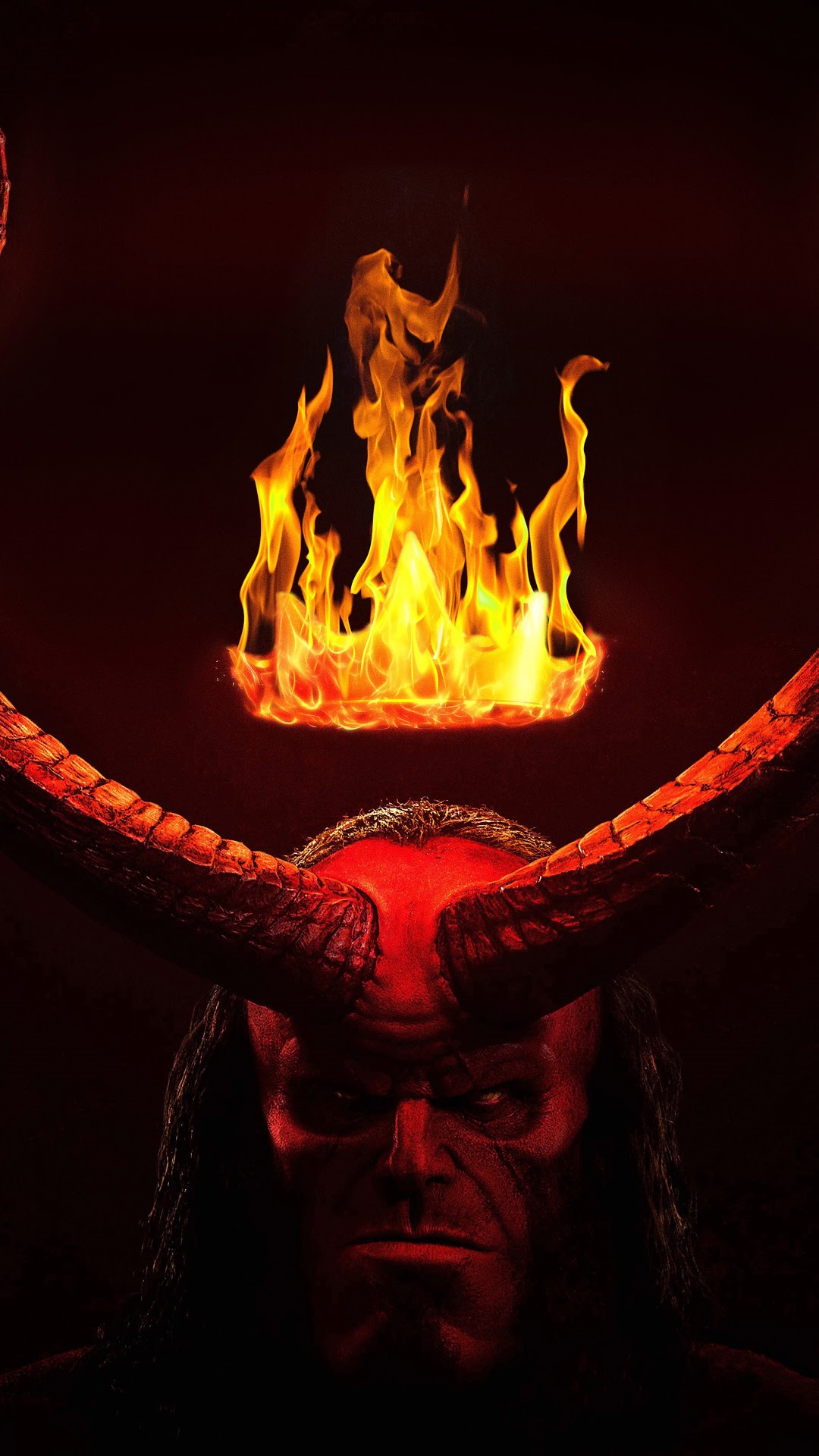 Hellboy with crown of fire HD Phone Wallpaper