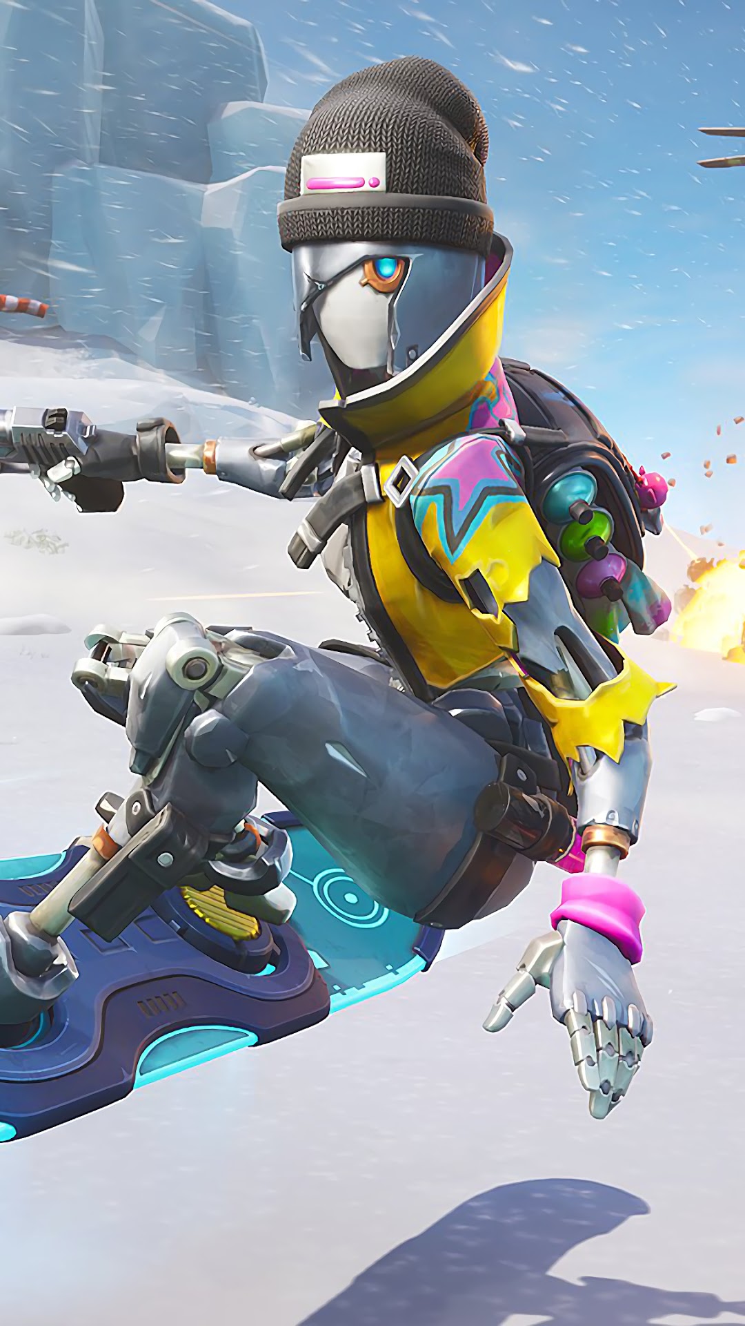Rovolt HD from Fortnite Battle Royale on a Driftboard HD Phone Wallpaper