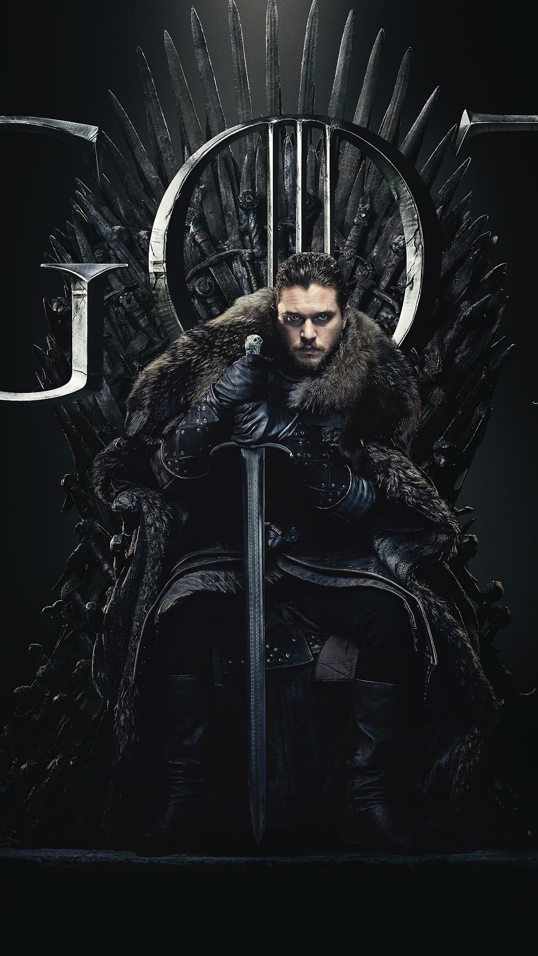 Jon Snow from Game of Thrones on the Iron Throne HD Phone Wallpaper