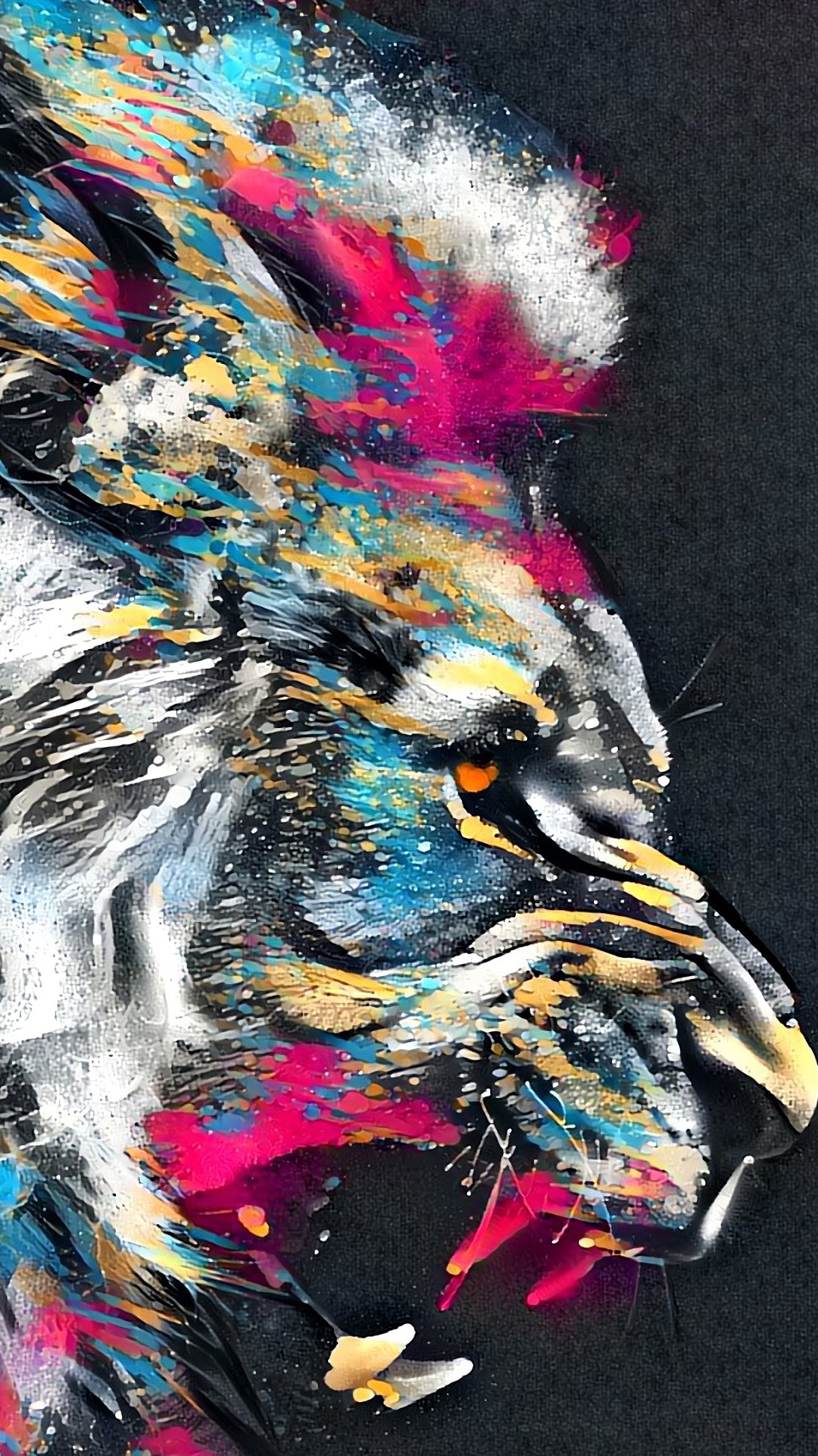 Abstract Colorful Lion Roaring HD Phone Wallpaper