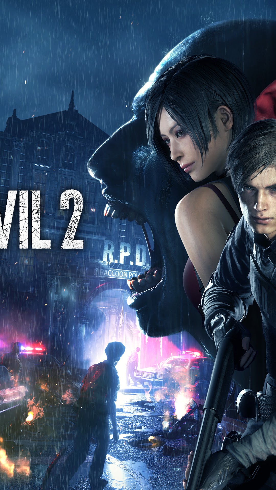 Leon and Ada from Resident Evil 2 in Raccoon City HD Phone Wallpaper
