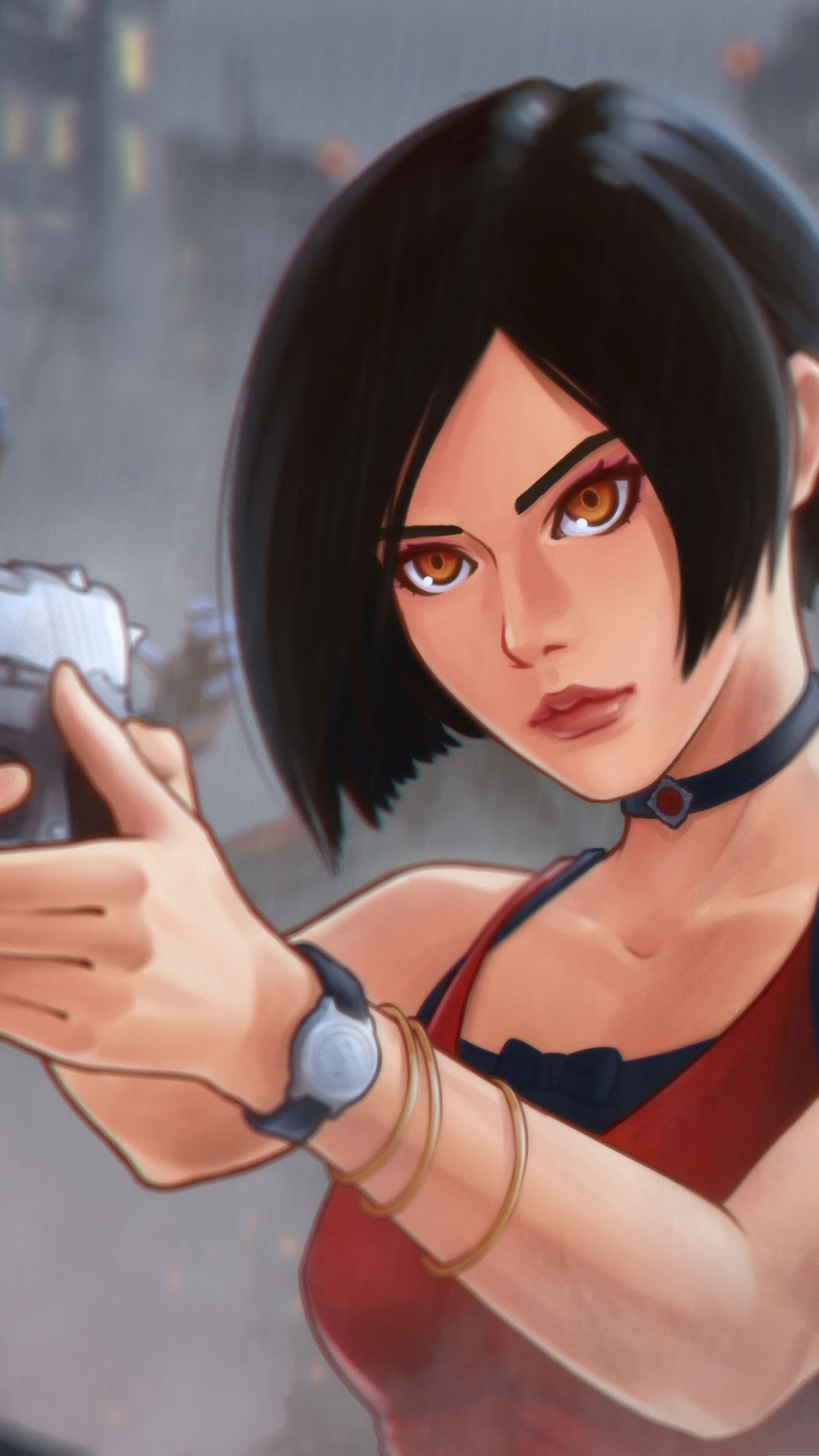 Ada Wong from Resident Evil 2 with pistol HD Phone Wallpaper
