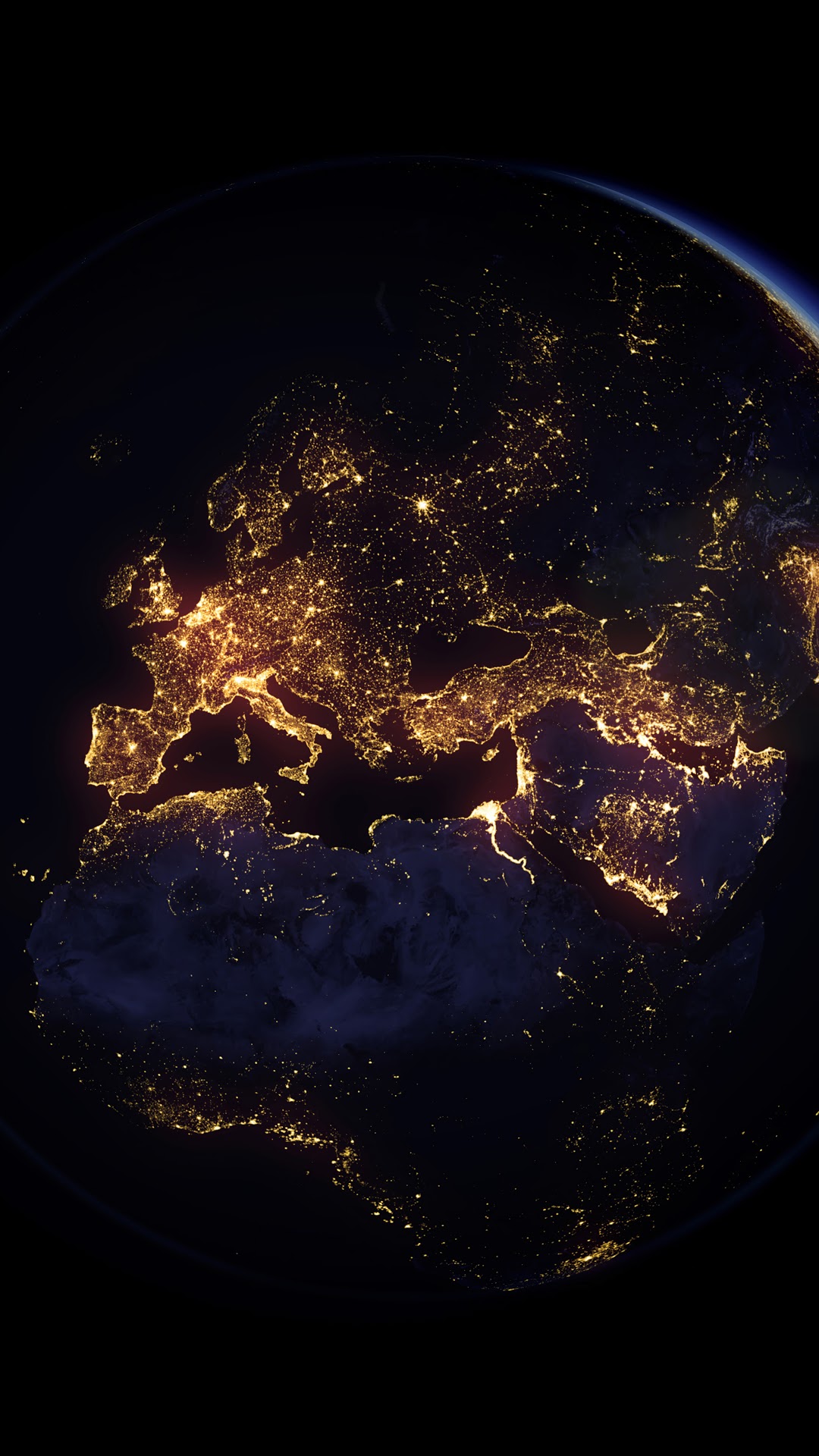 Earth at Night from Space HD Phone Wallpaper