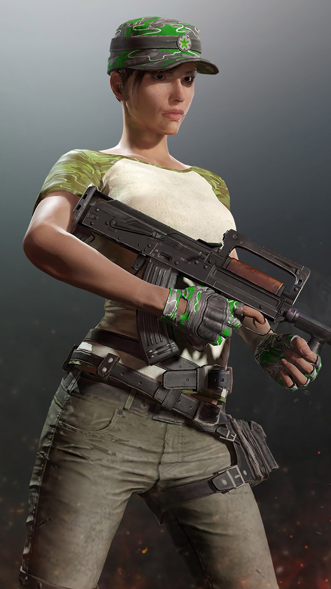 Woman with rifle from PUBG HD Phone Wallpaper