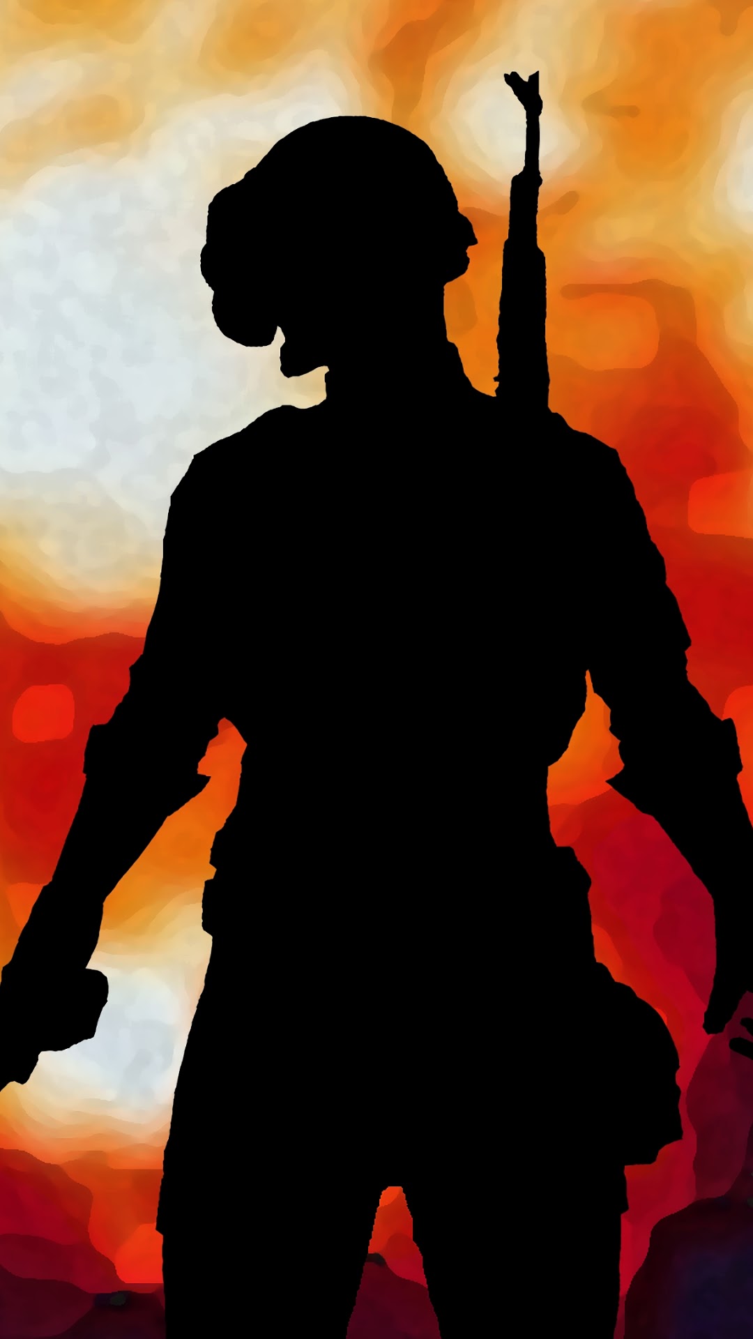 PlayerUnknown's Battlegrounds silhouette with rifle HD Phone Wallpaper
