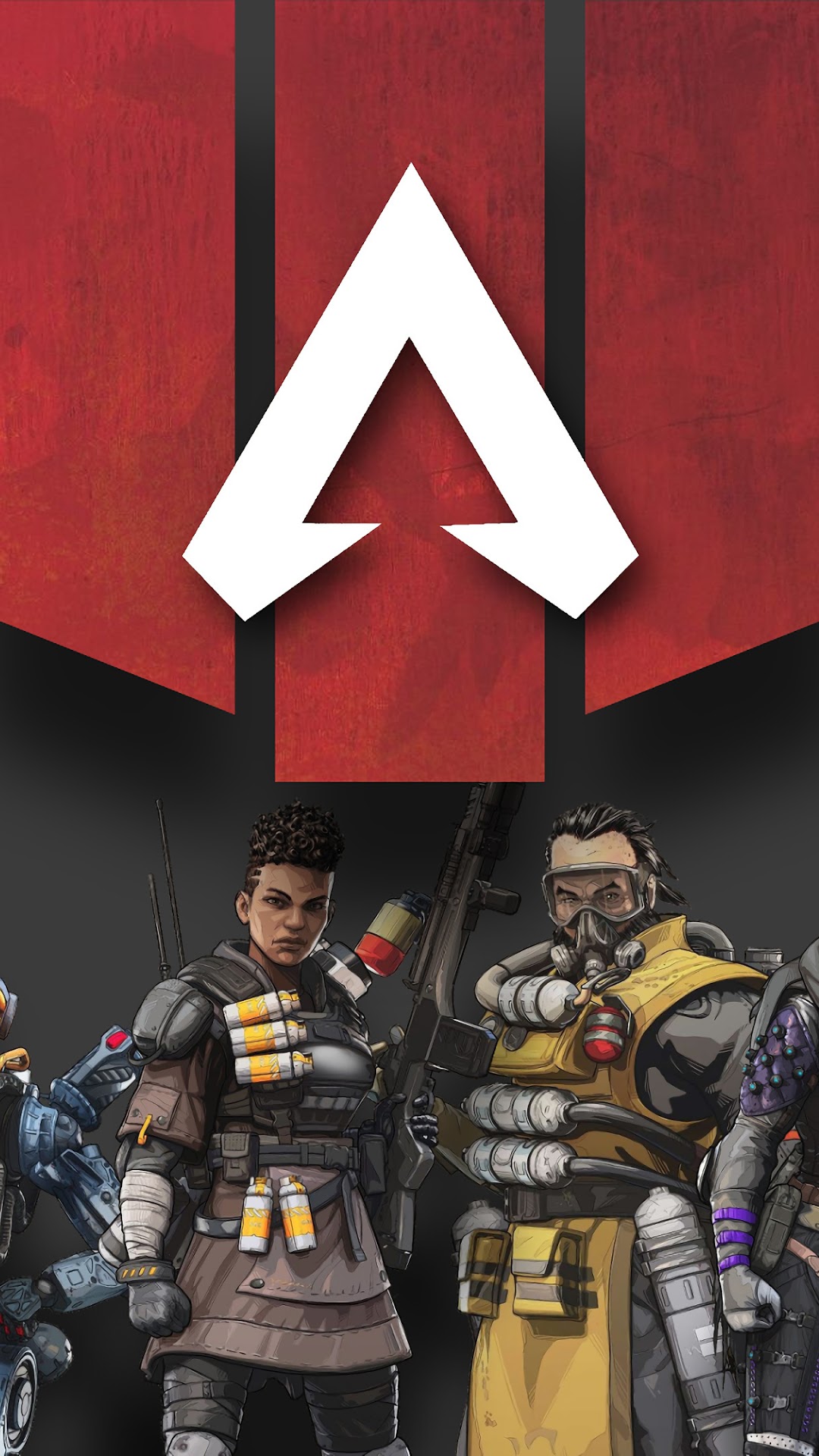 Apex Legends characters with Apex logo HD Phone Wallpaper