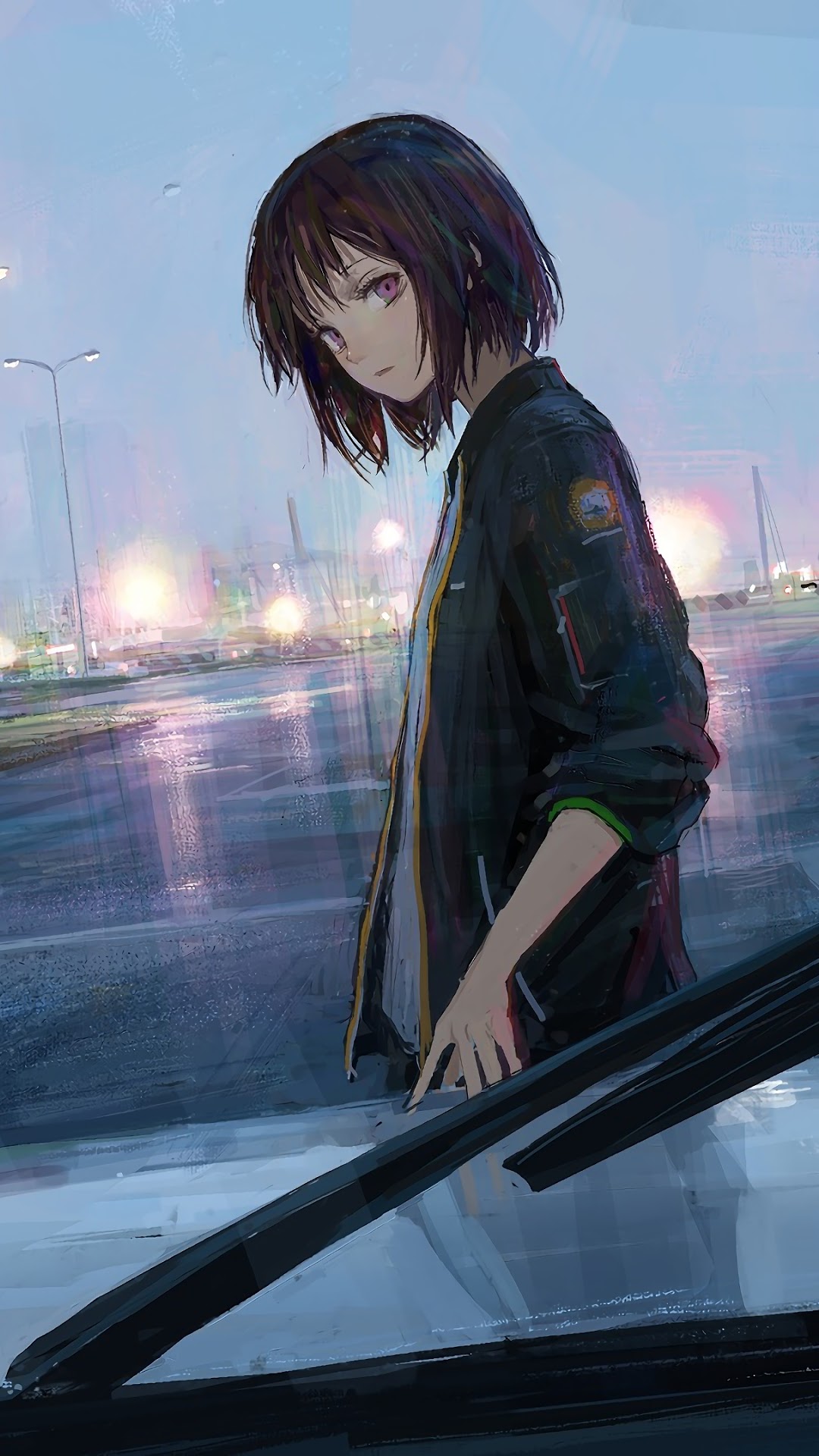 Anime Girl Cars HD Phone Wallpaper